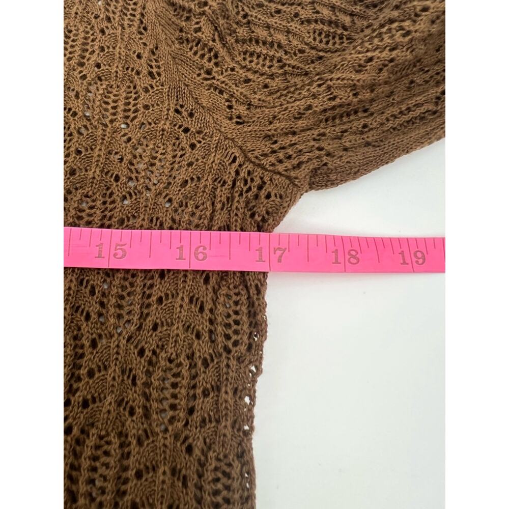 NWT Peruvian Connection Bonita Lace Top brown sz M - Picture 5 of 7